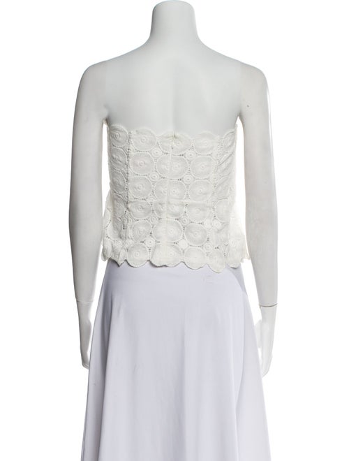 St. Agni Lace Pattern Strapless Crop Top