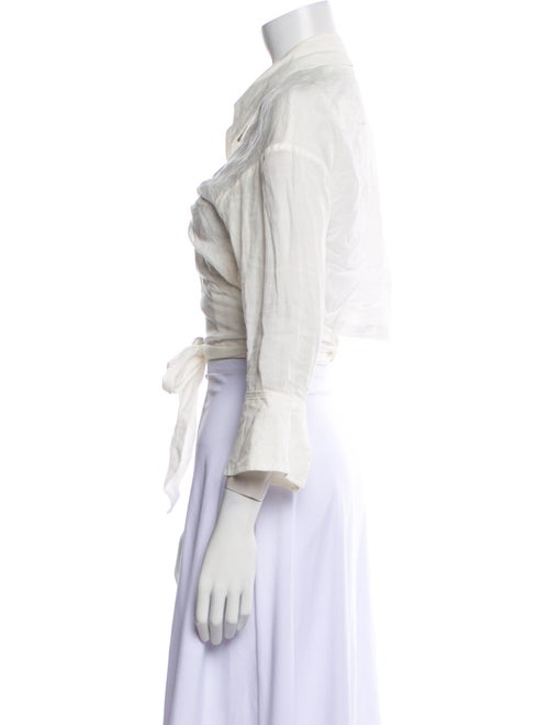 St. Agni V-Neck Three-Quarter Sleeve Crop Top