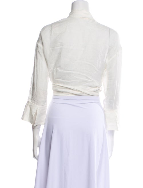 St. Agni V-Neck Three-Quarter Sleeve Crop Top