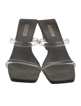 St. Agni Suede Animal Print Slides