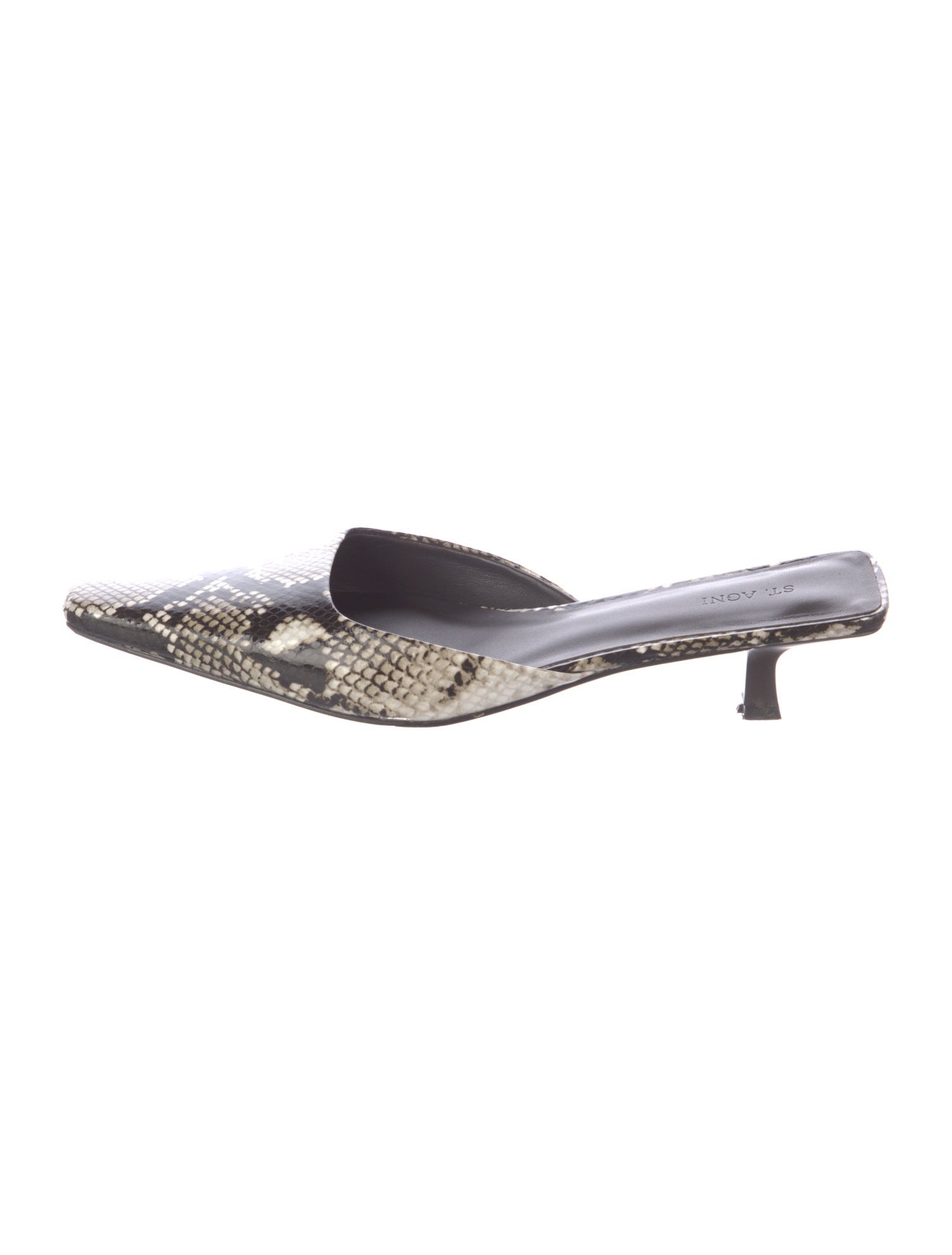 St. Agni Leather Animal Print Mules
