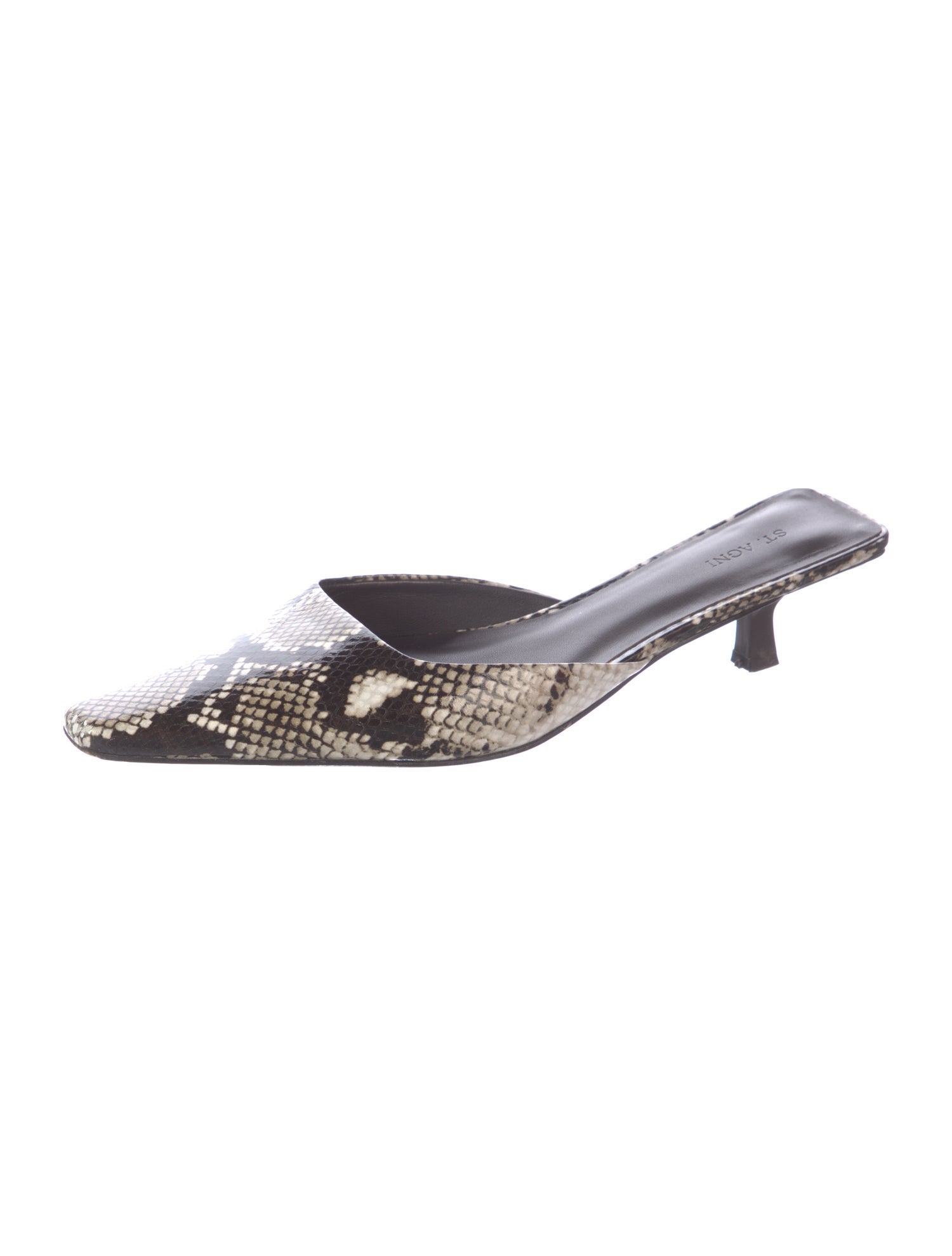 St. Agni Leather Animal Print Mules