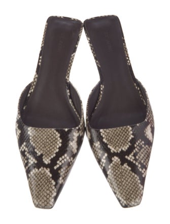 St. Agni Leather Animal Print Mules
