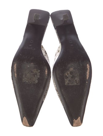 St. Agni Leather Animal Print Mules