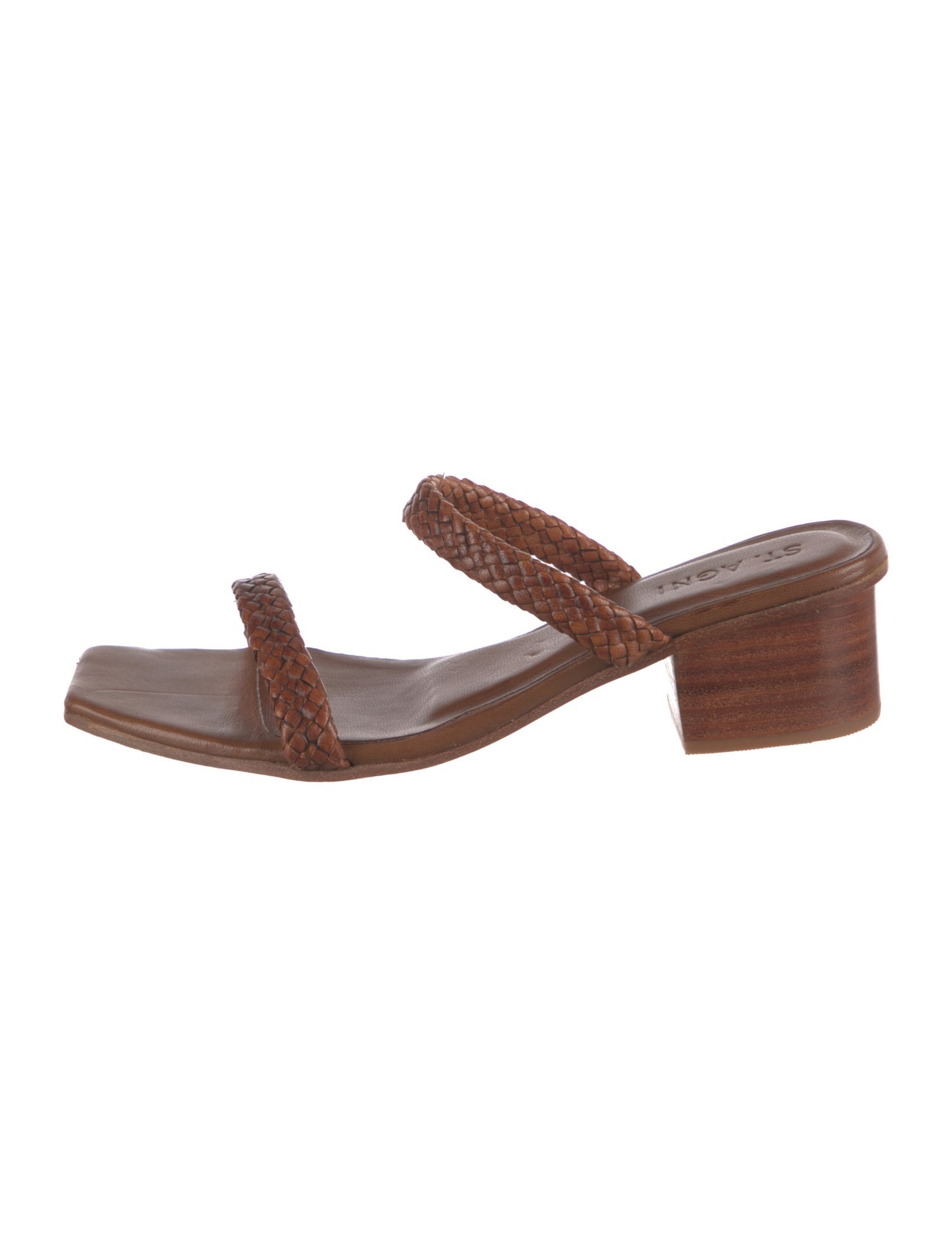 St. Agni Leather Braided Accents Slides