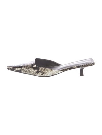 St. Agni Embossed Leather Animal Print Slides