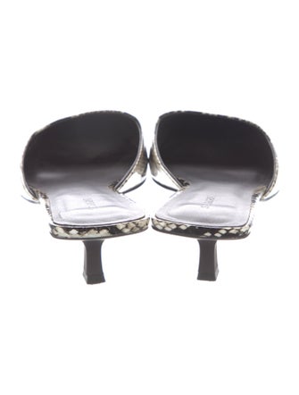 St. Agni Embossed Leather Animal Print Slides