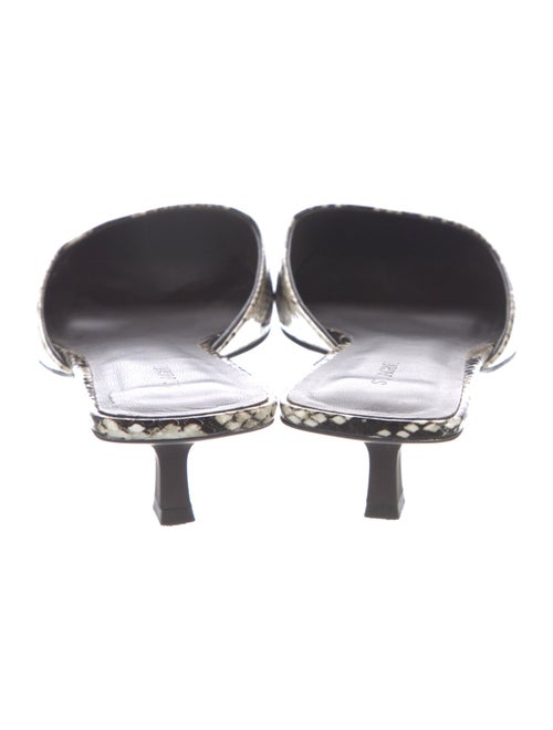 St. Agni Embossed Leather Animal Print Slides