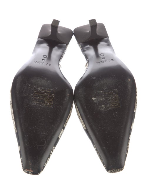 St. Agni Embossed Leather Animal Print Slides