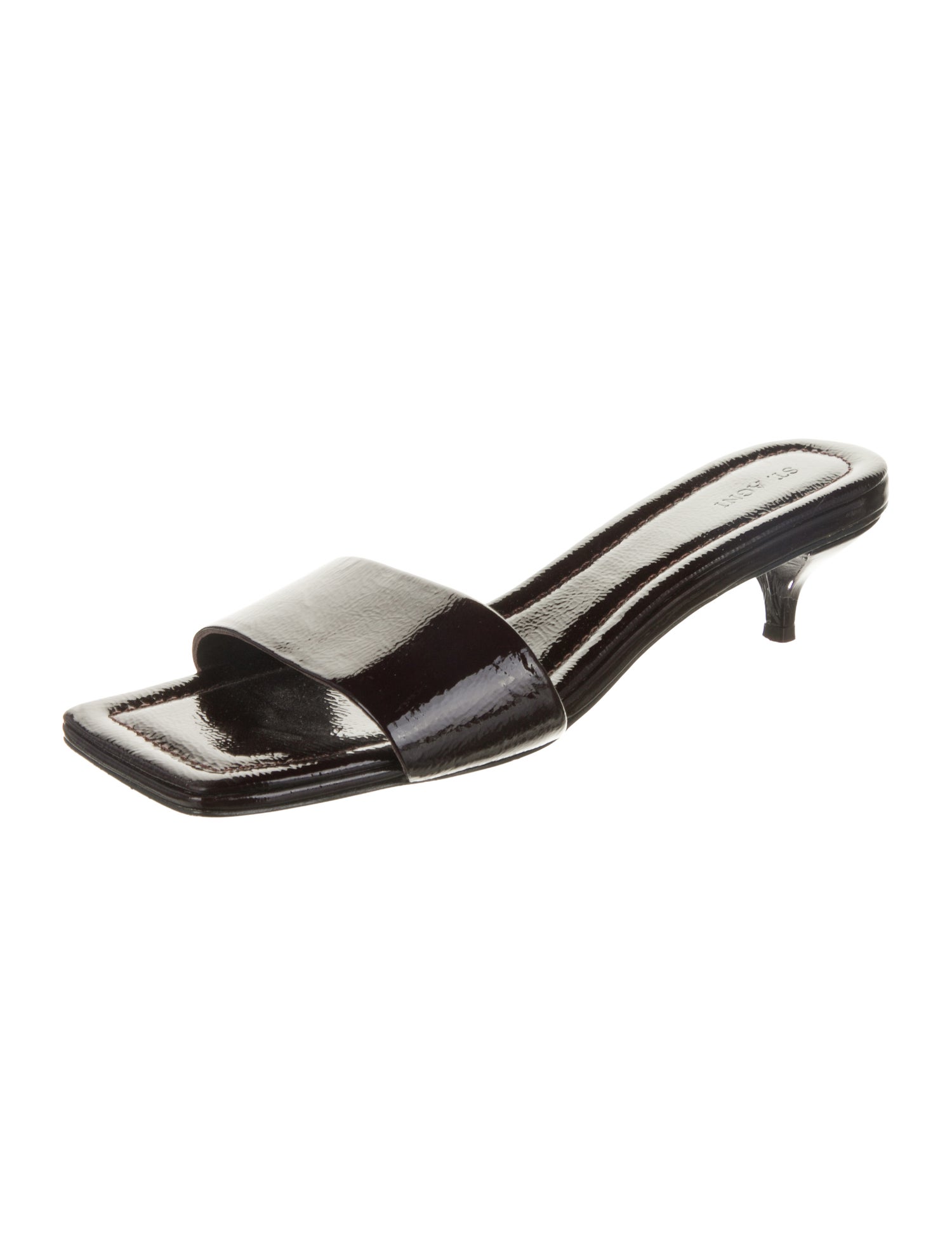 St. Agni Patent Leather Slides