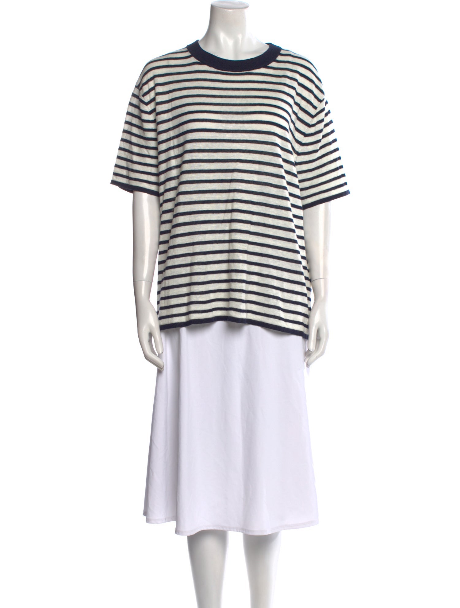 St. Agni Linen Striped T-Shirt