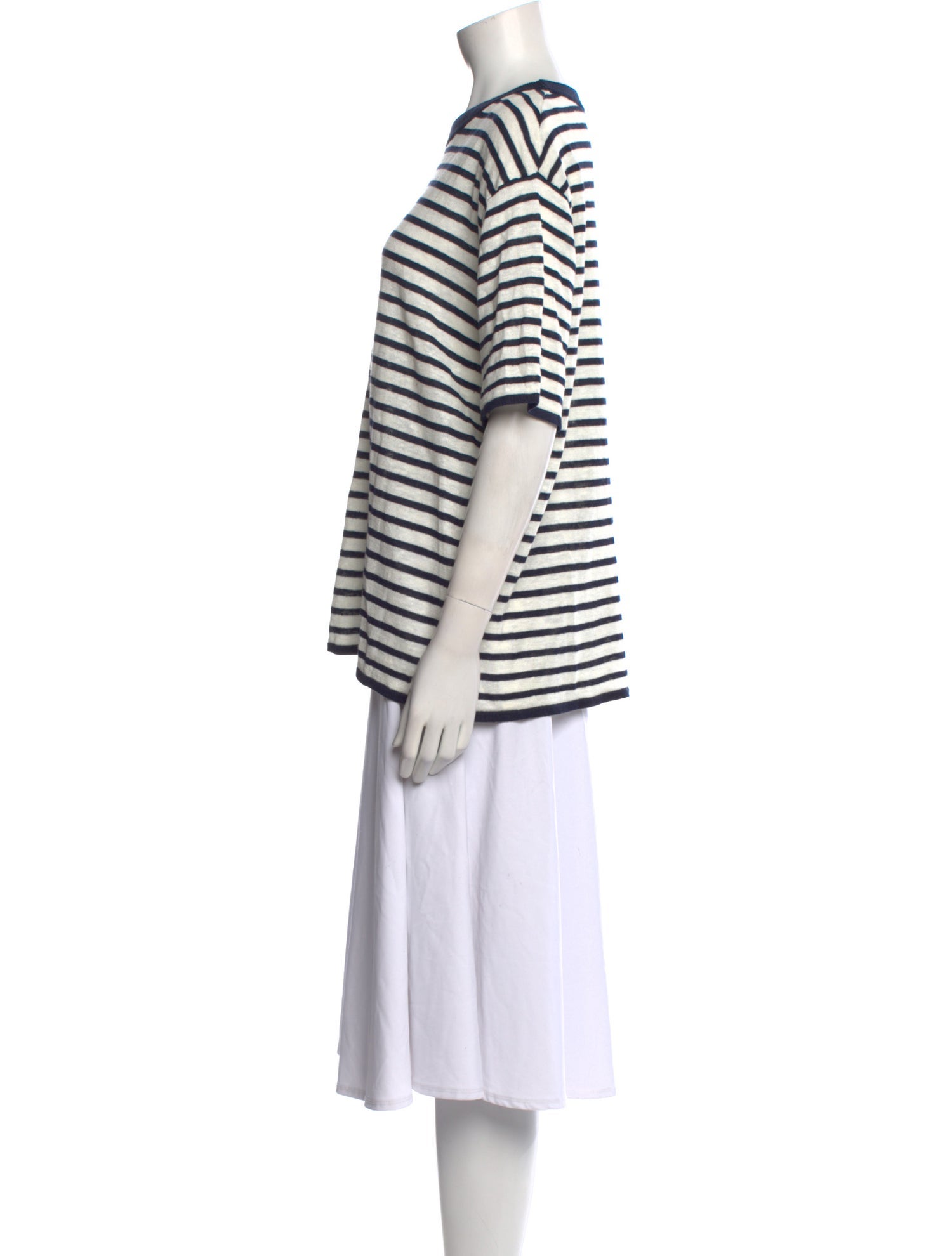 St. Agni Linen Striped T-Shirt
