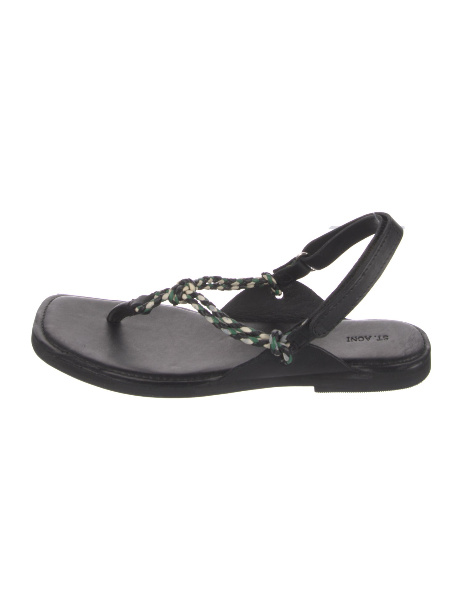 St. Agni Leather Patterned Slingback Sandals