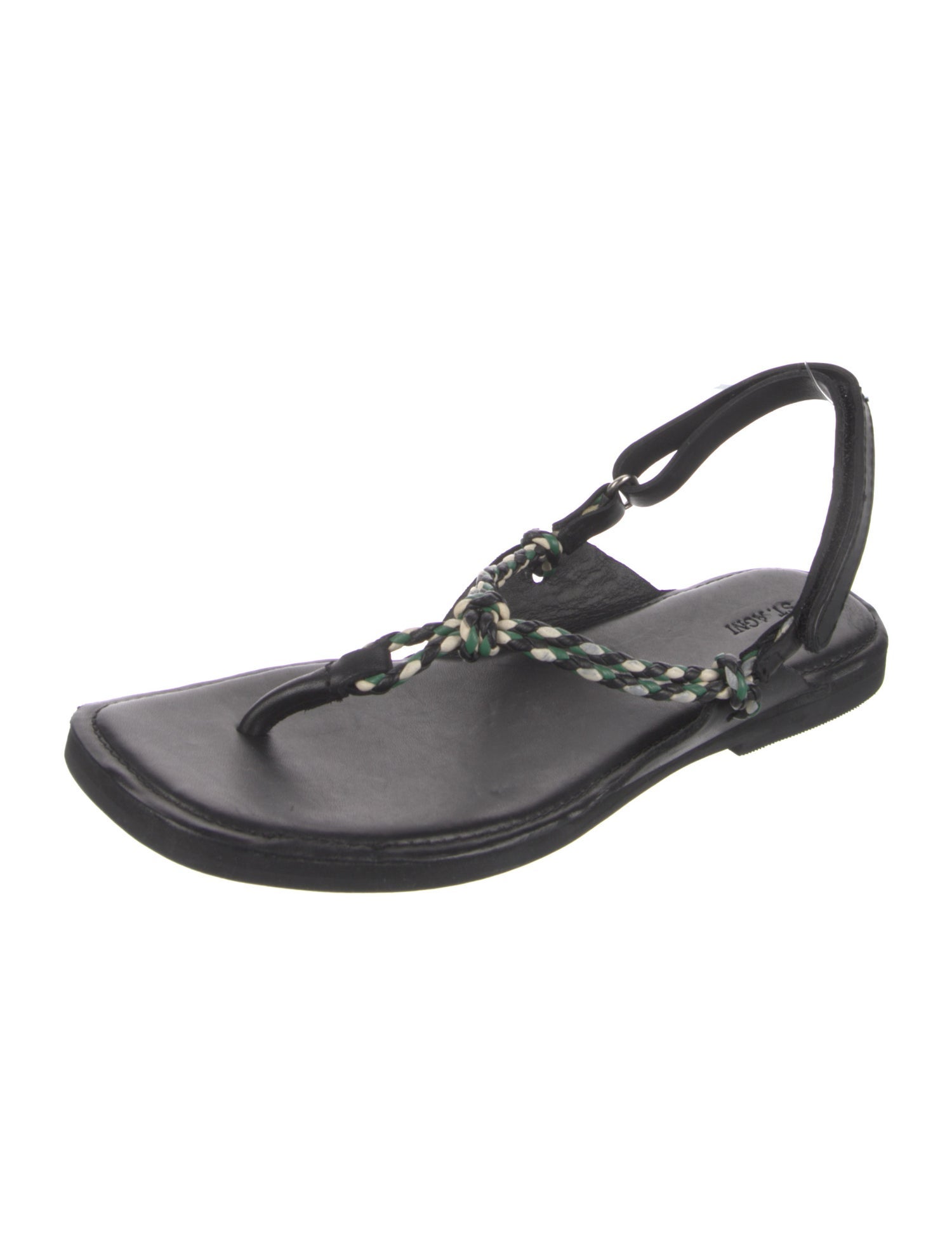 St. Agni Leather Patterned Slingback Sandals