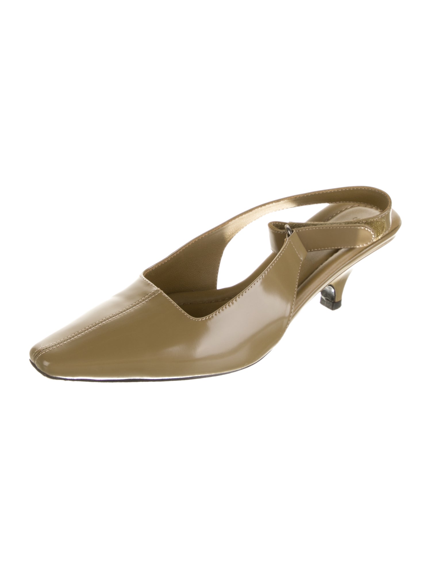 St. Agni Patent Leather Slingback Pumps