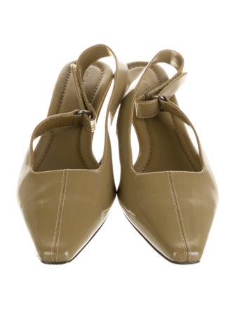 St. Agni Patent Leather Slingback Pumps