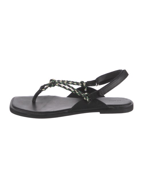 St. Agni Leather T-Strap Sandals