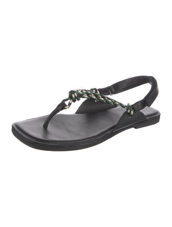St. Agni Leather T-Strap Sandals