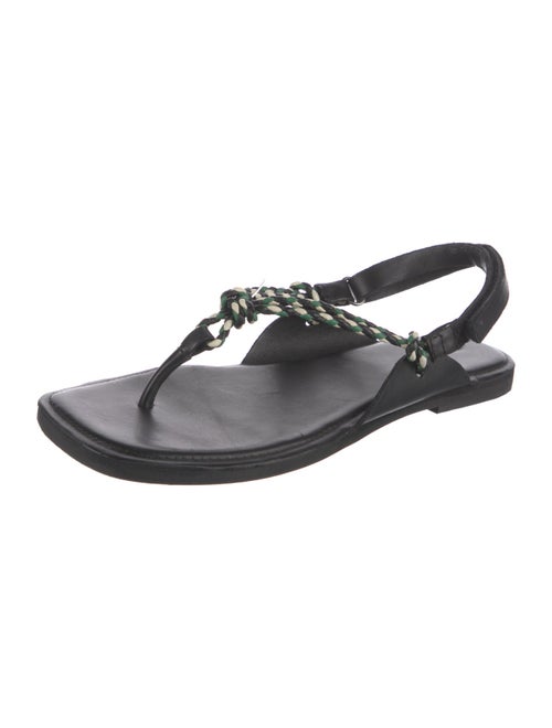 St. Agni Leather T-Strap Sandals