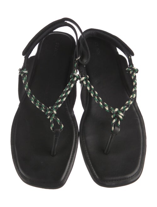 St. Agni Leather T-Strap Sandals