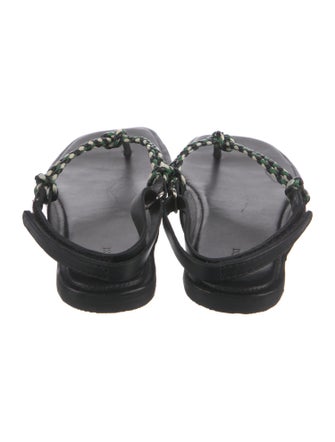 St. Agni Leather T-Strap Sandals