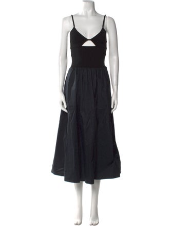 St. Agni V-Neck Midi Length Dress