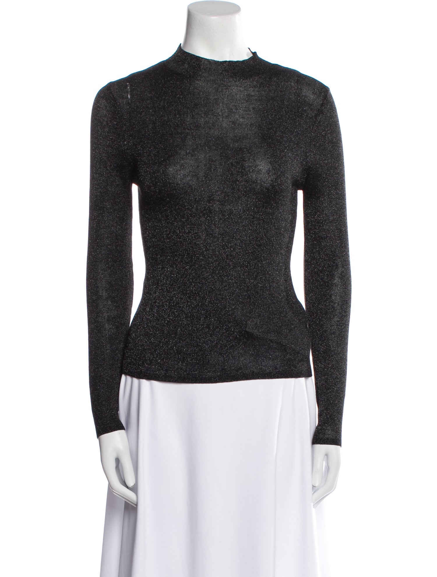 St. Agni Mock Neck Long Sleeve Top