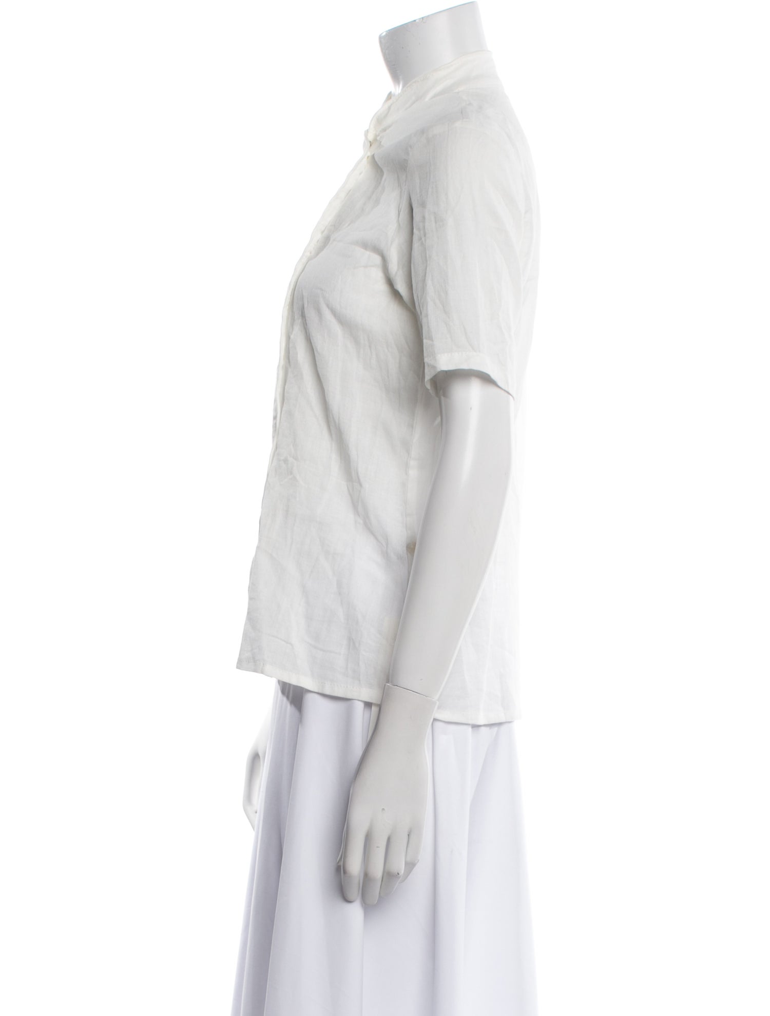 St. Agni Short Sleeve Button-Up Top