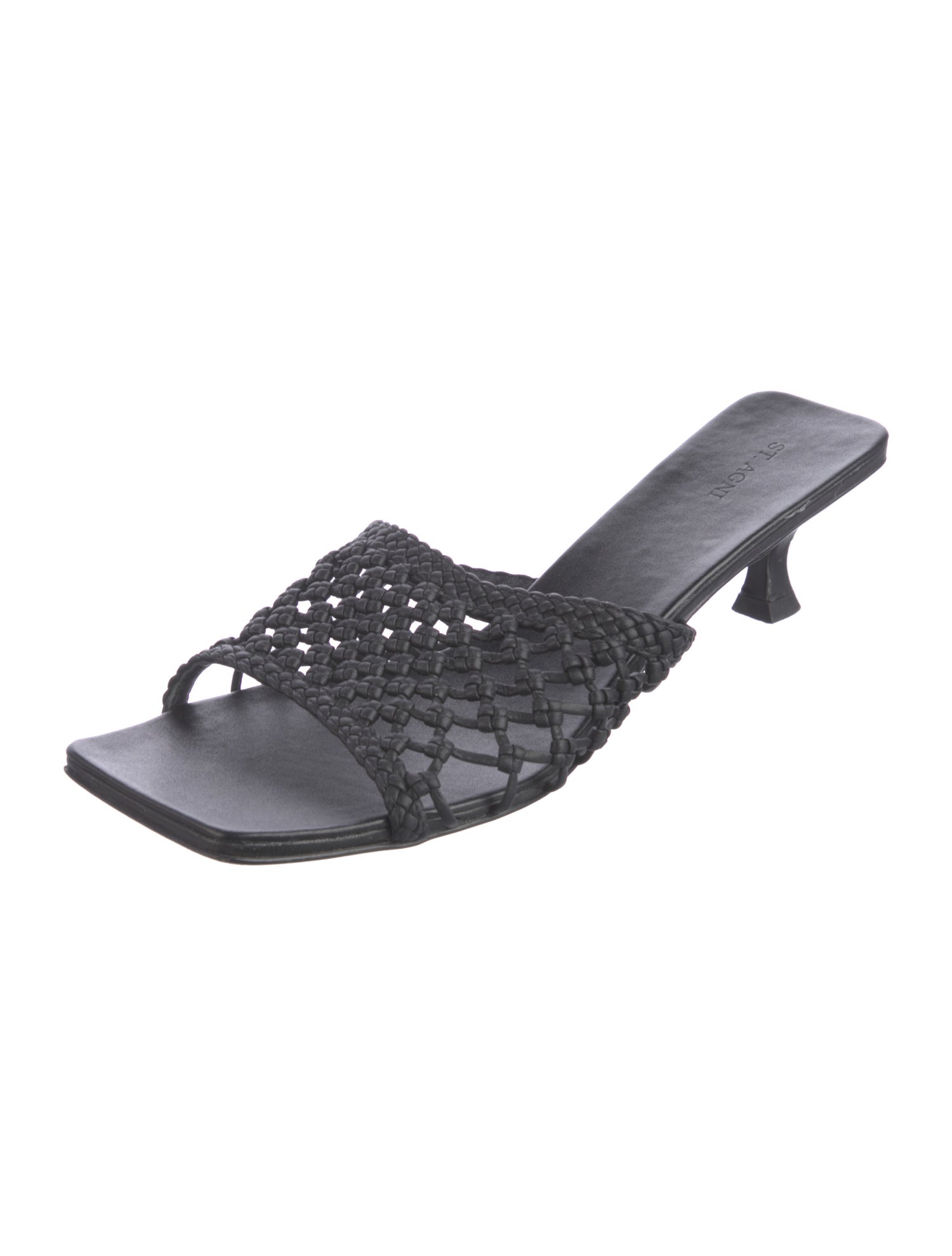 St. Agni Leather Braided Accents Slides