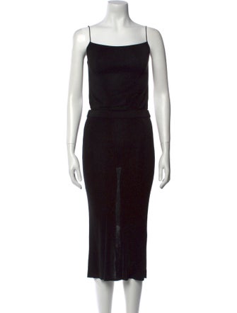 St. Agni Square Neckline Midi Length Dress