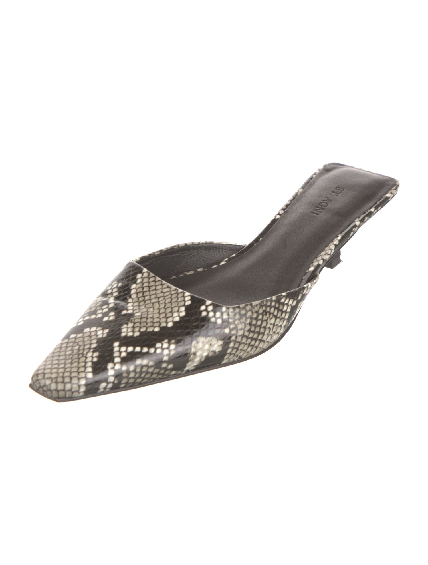 St. Agni Leather Animal Print Mules