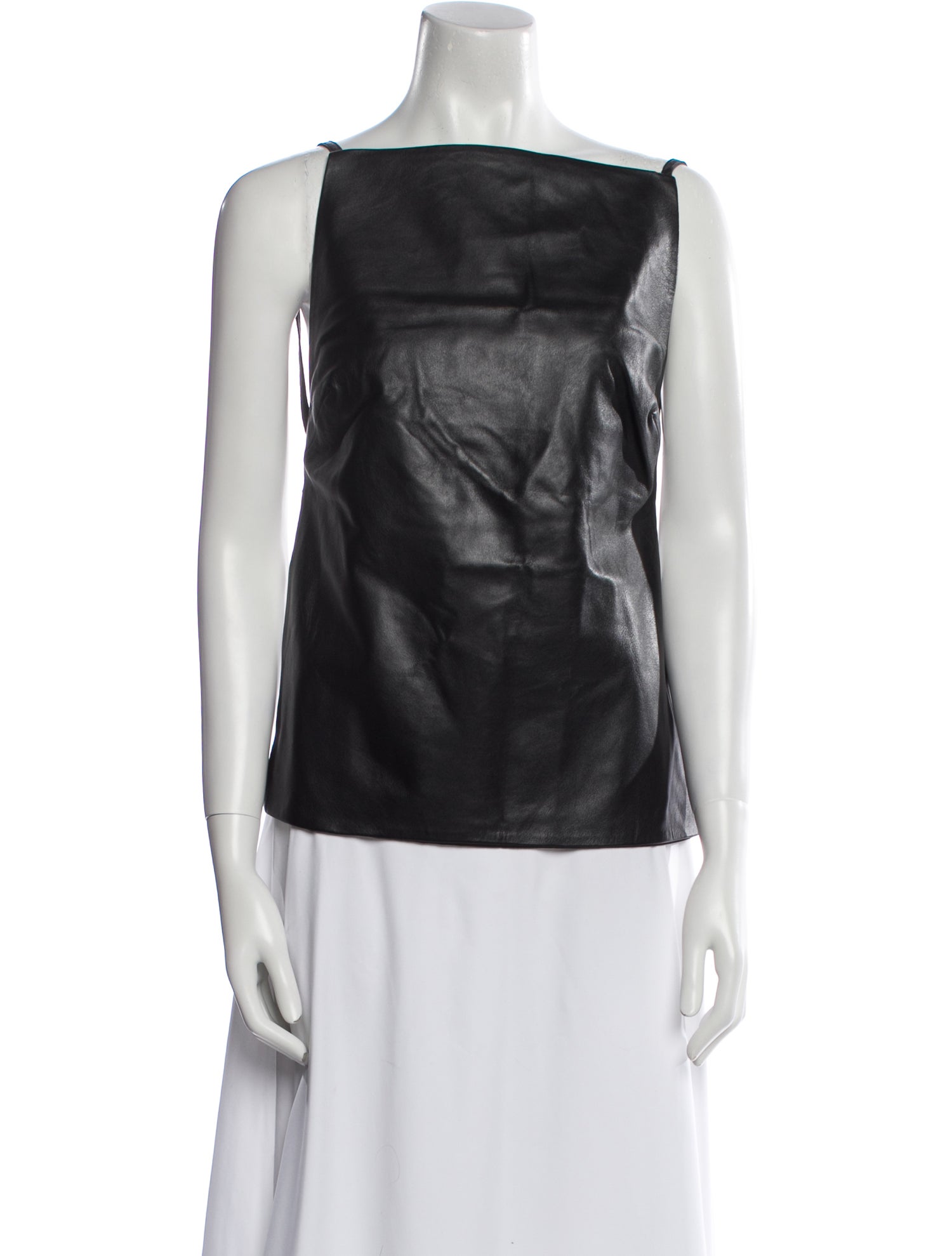 St. Agni Lambskin Bateau Neckline Top