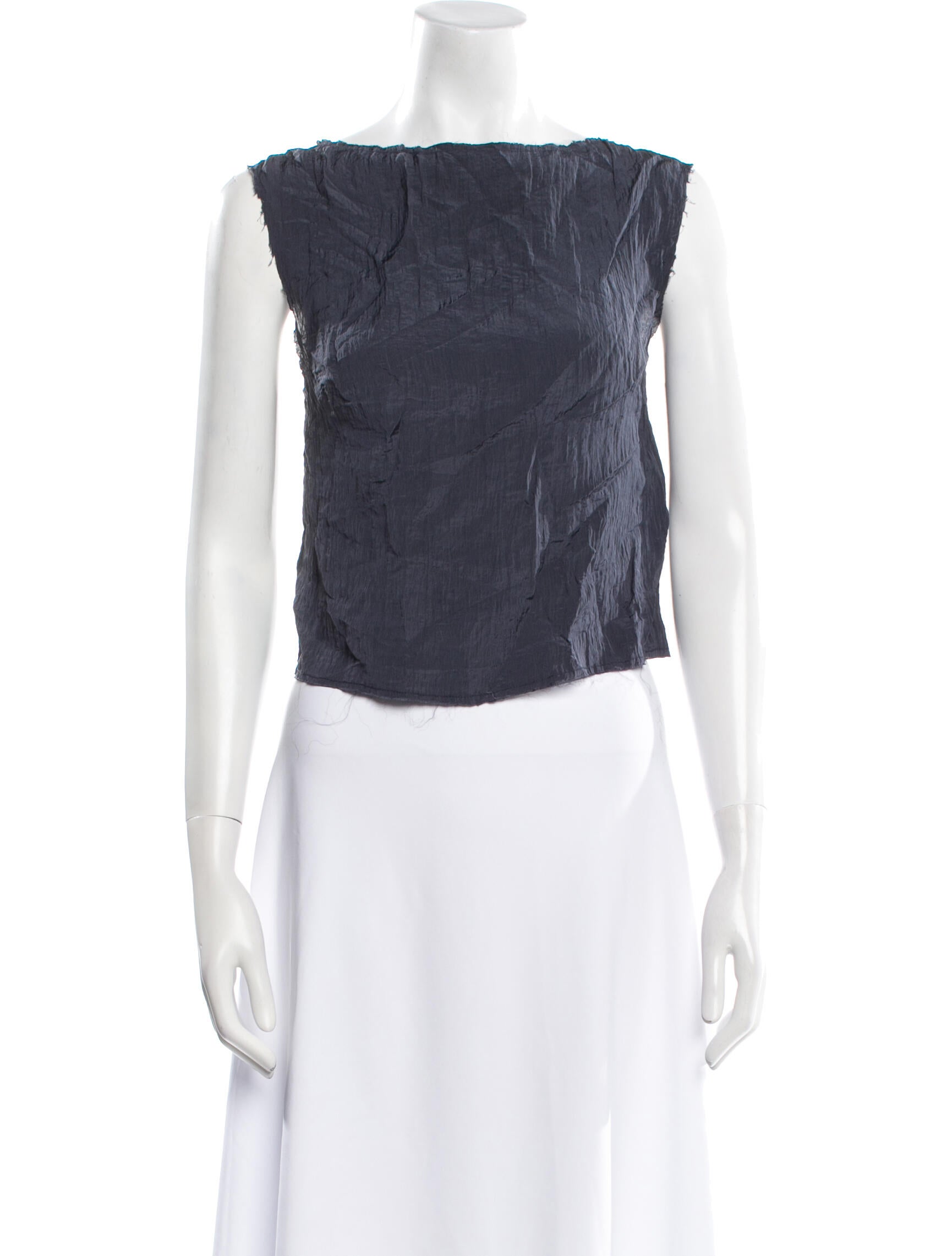 St. Agni Bateau Neckline Sleeveless Crop Top