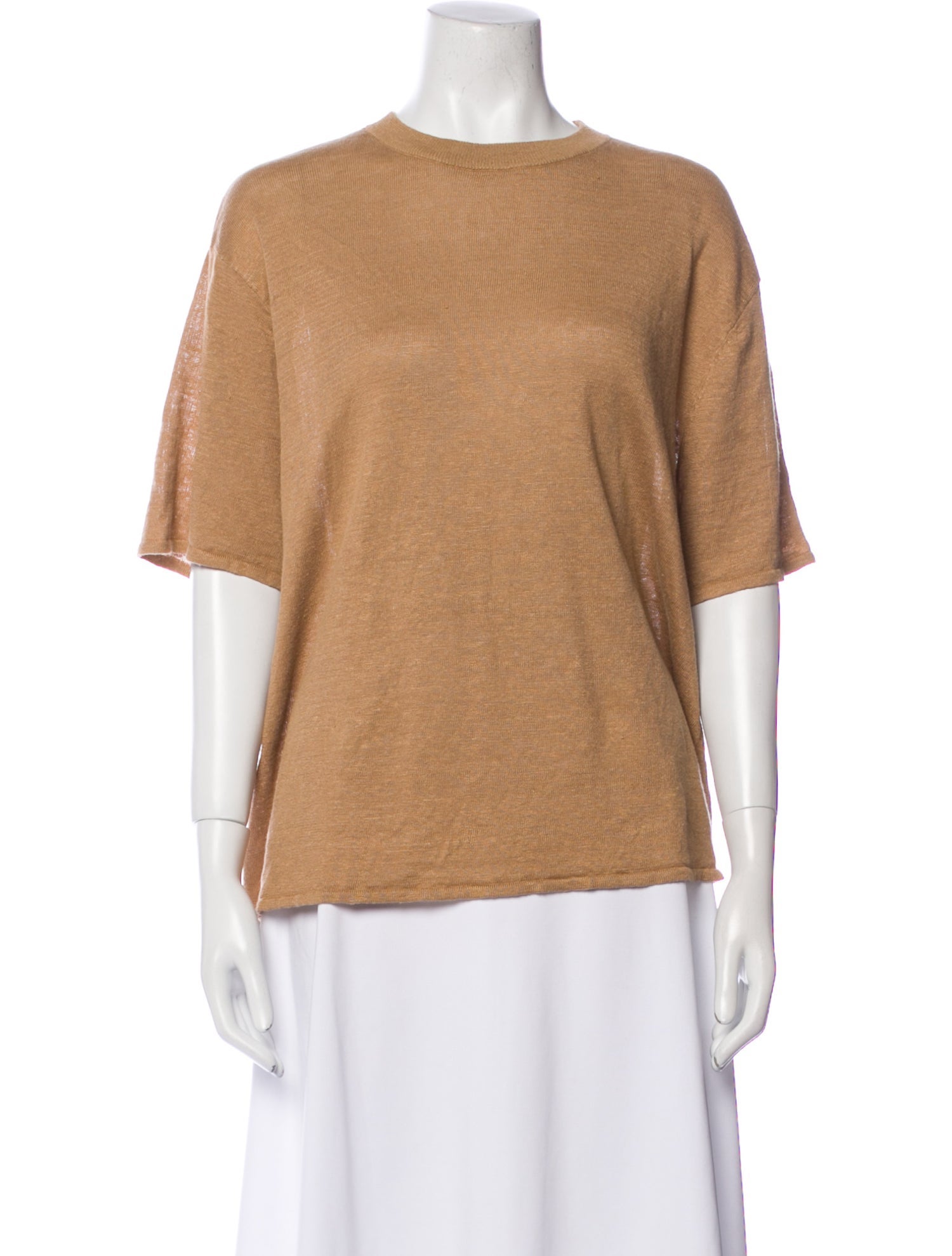 St. Agni Linen Bateau Neckline T-Shirt