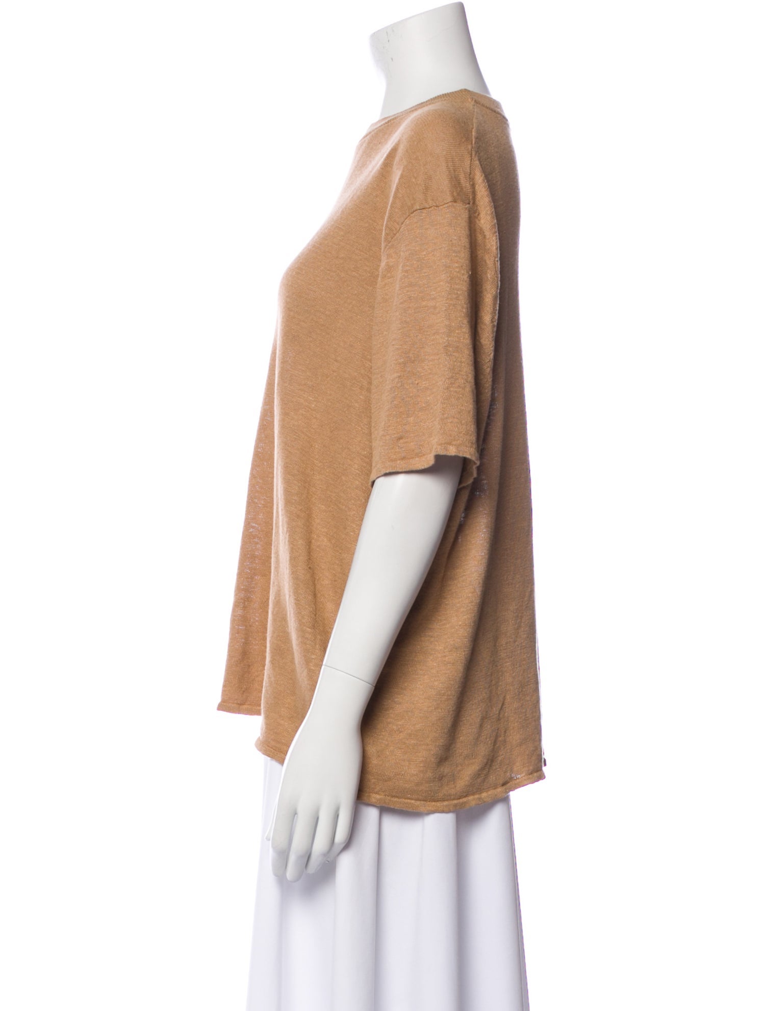 St. Agni Linen Bateau Neckline T-Shirt