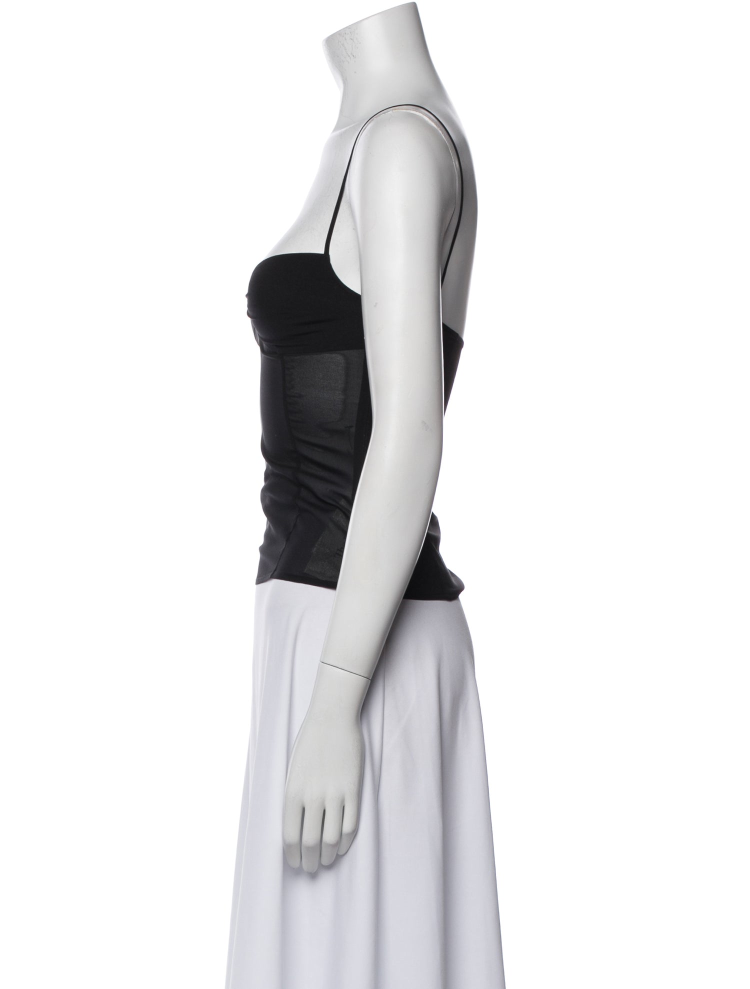 St. Agni Silk Square Neckline Crop Top