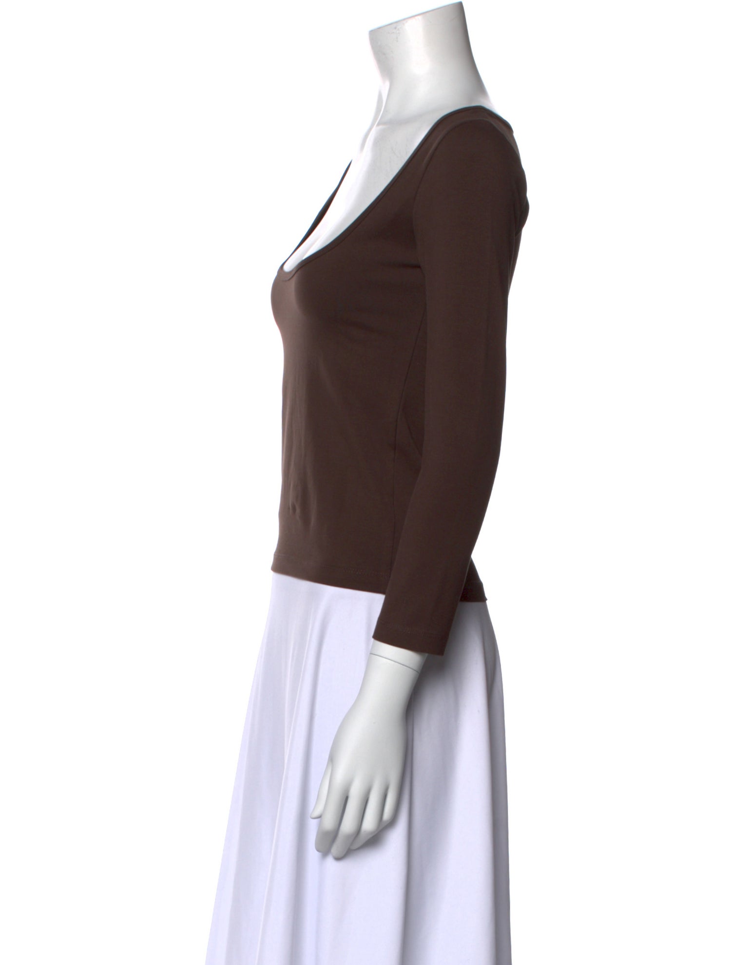 St. Agni Scoop Neck Three-Quarter Sleeve Top