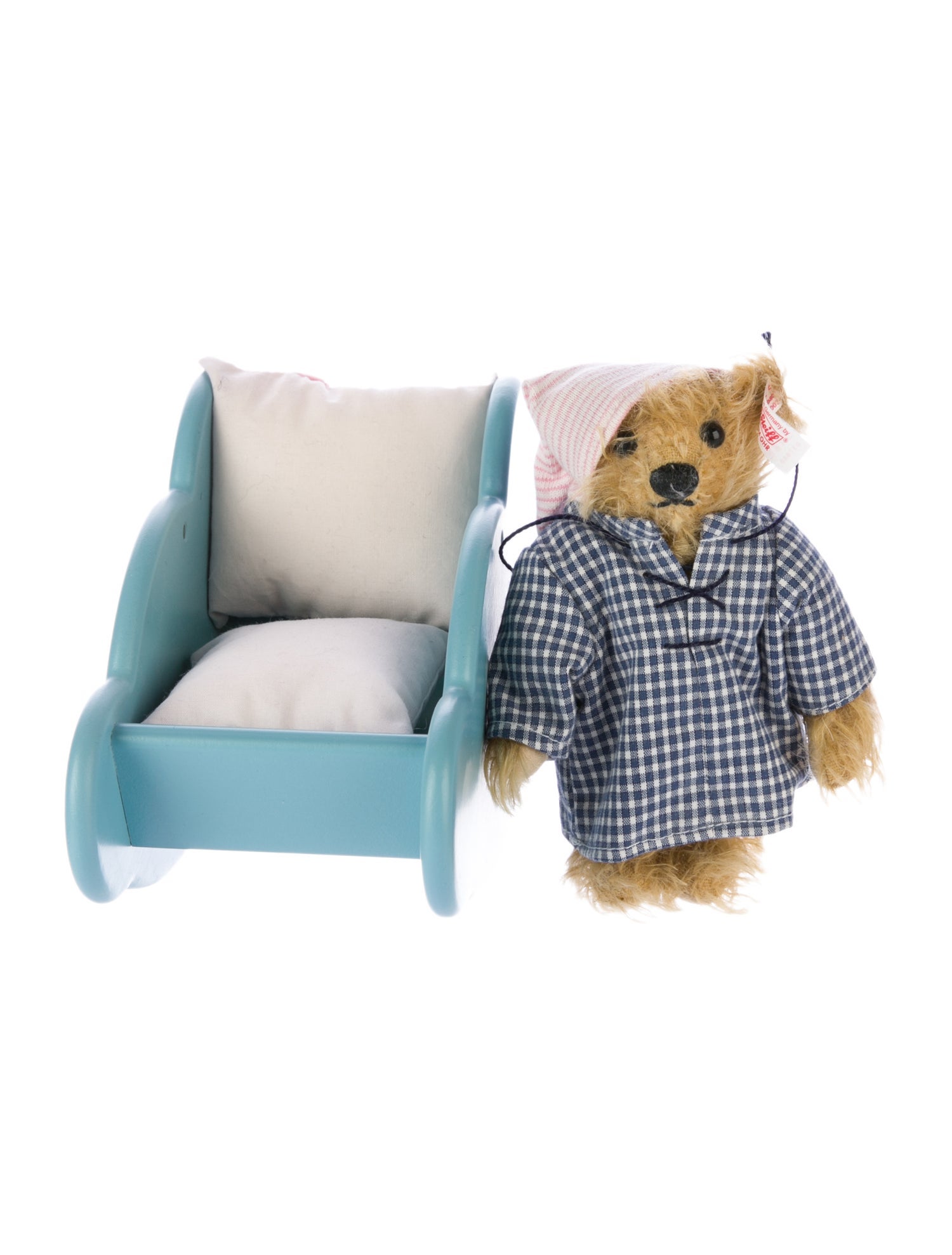 Steiff Brown Teddy Bear w/ Rocking Cloud Cradle
