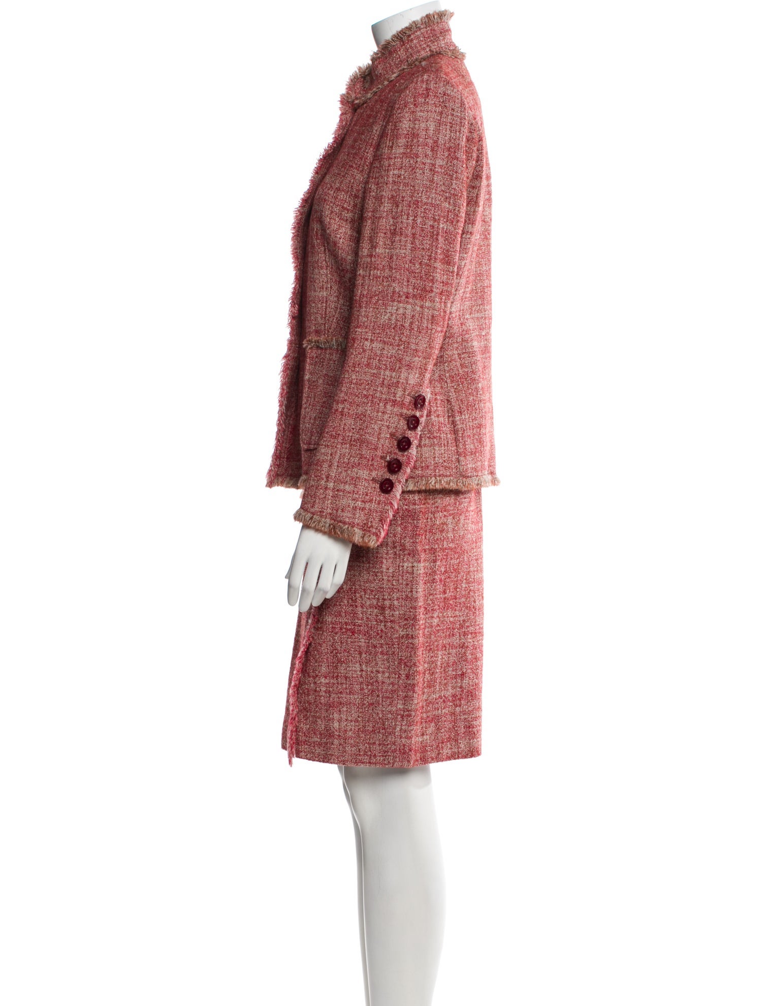 St. Emile Virgin Wool Tweed Pattern Skirt Suit