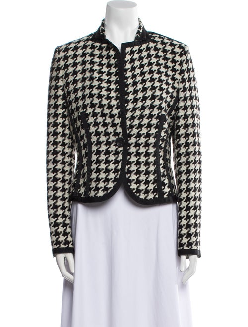 St. Emile Silk Houndstooth Print Evening Jacket
