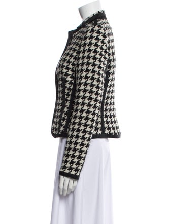 St. Emile Silk Houndstooth Print Evening Jacket