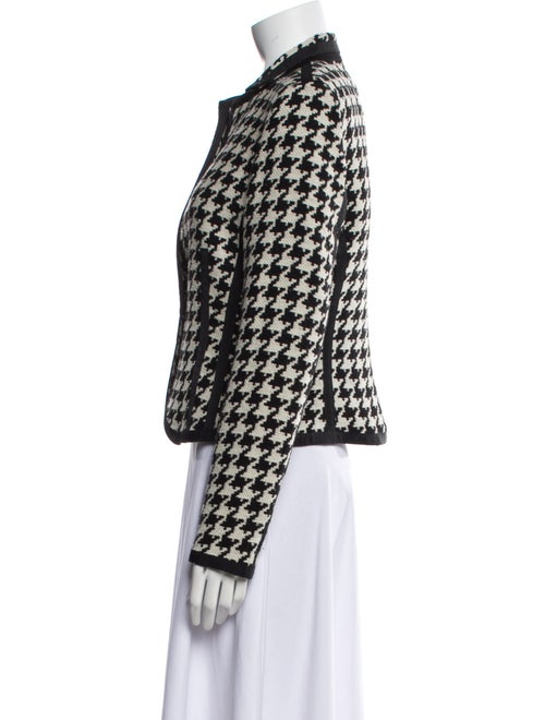 St. Emile Silk Houndstooth Print Evening Jacket