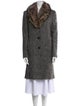 Studio By Searle Wool Tweed Pattern Faux Fur Coat