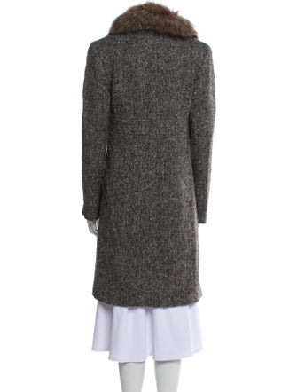 Studio By Searle Wool Tweed Pattern Faux Fur Coat
