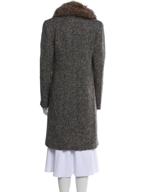 Studio By Searle Wool Tweed Pattern Faux Fur Coat