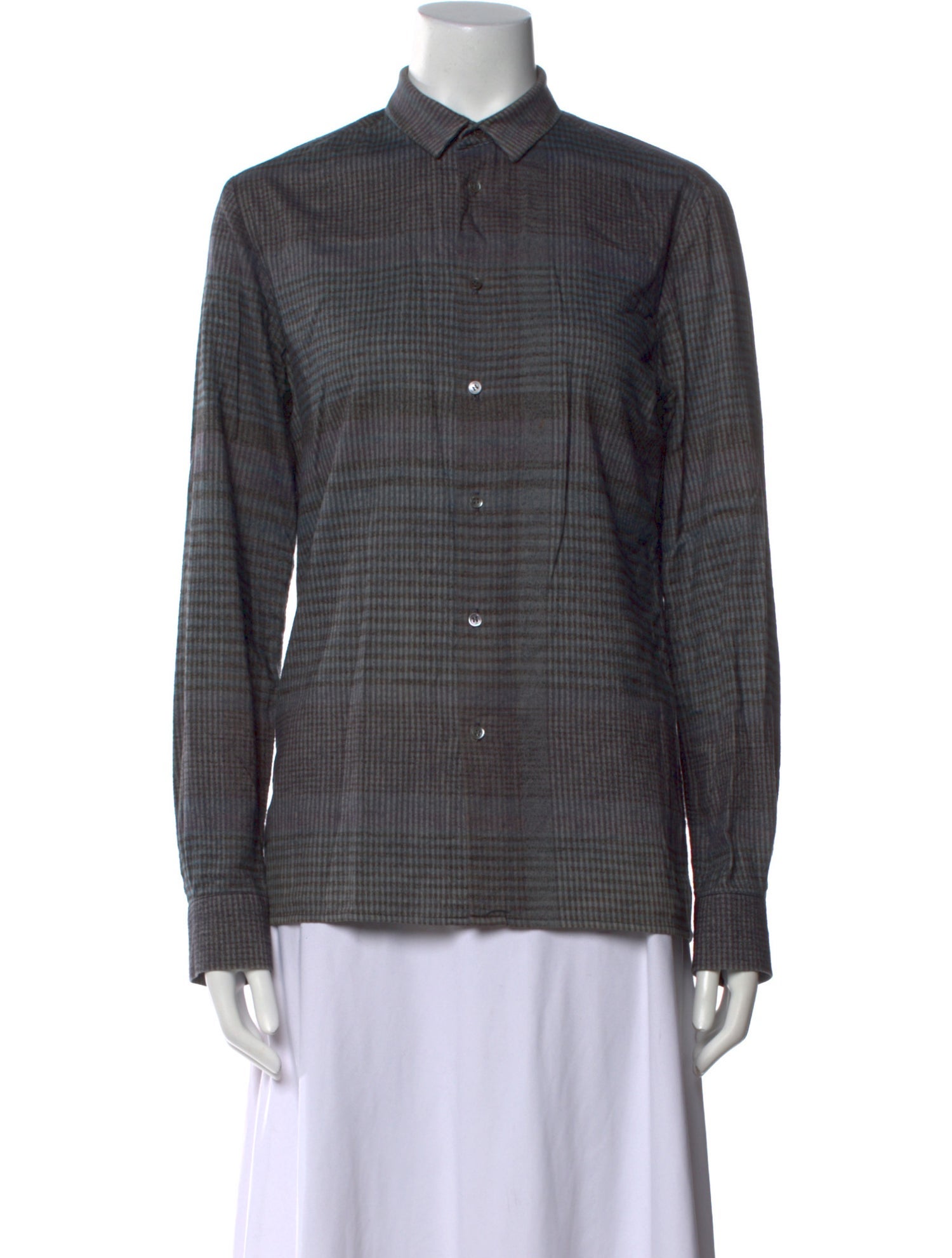 Stephan Schneider Plaid Print Long Sleeve Button-Up Top