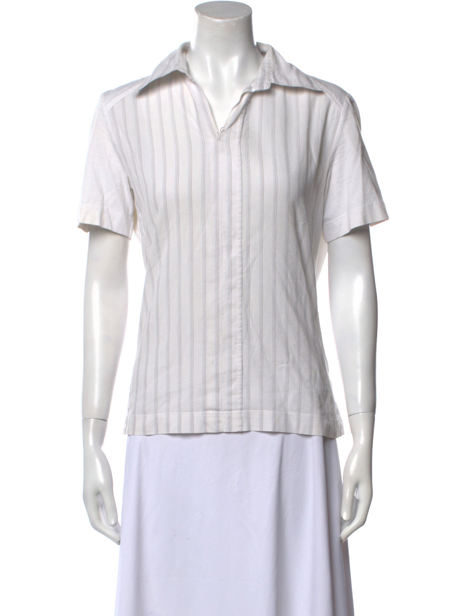 Stephan Schneider Striped Short Sleeve Button-Up Top