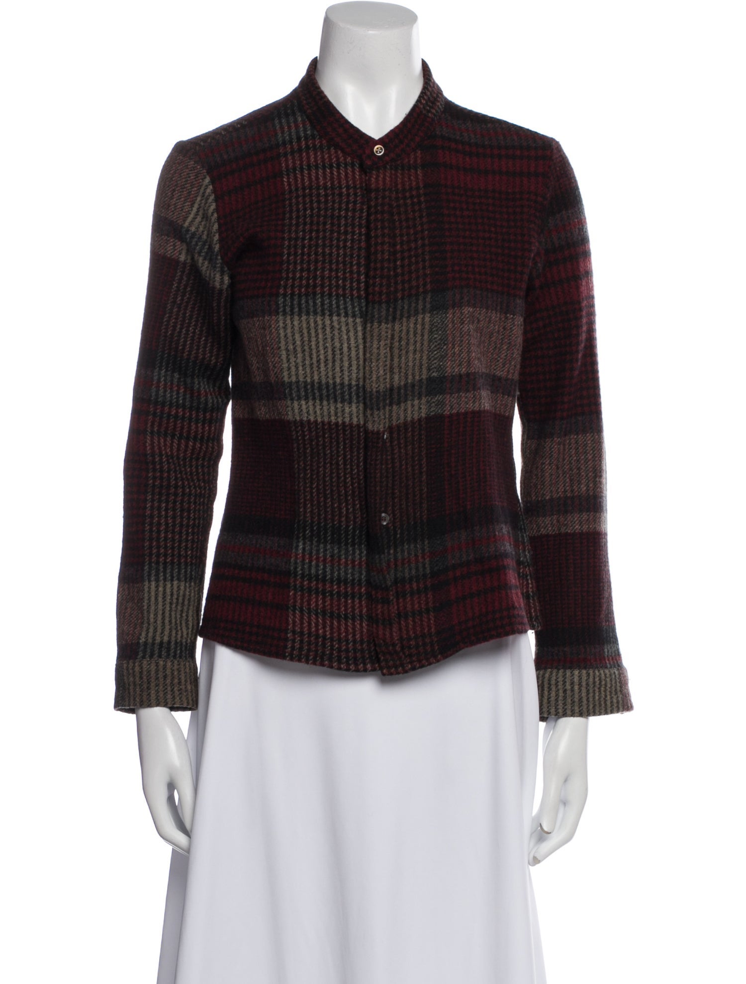 Stephan Schneider Wool Plaid Print Blazer