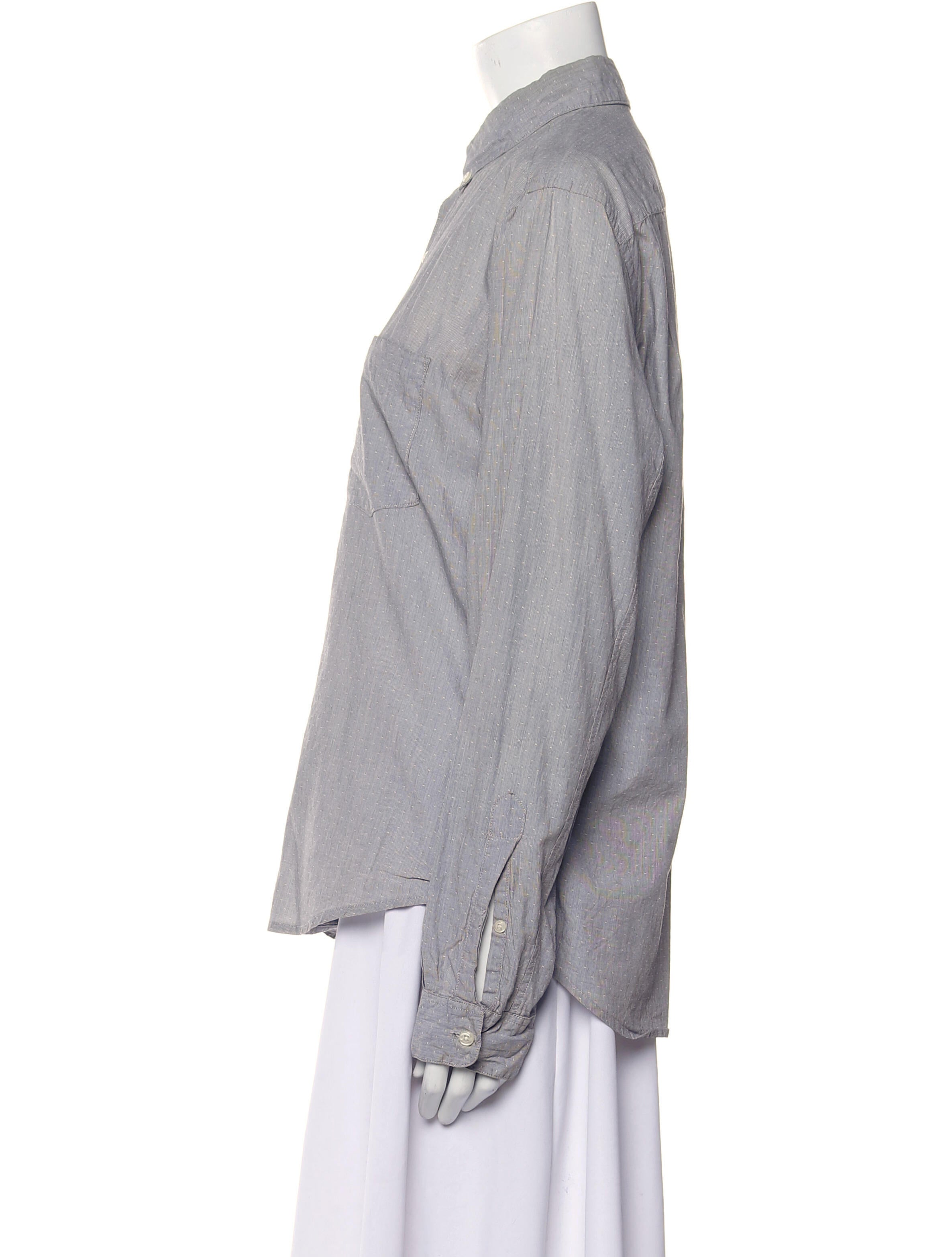 Steven Alan Long Sleeve Button-Up Top - Grey Tops, Clothing ...