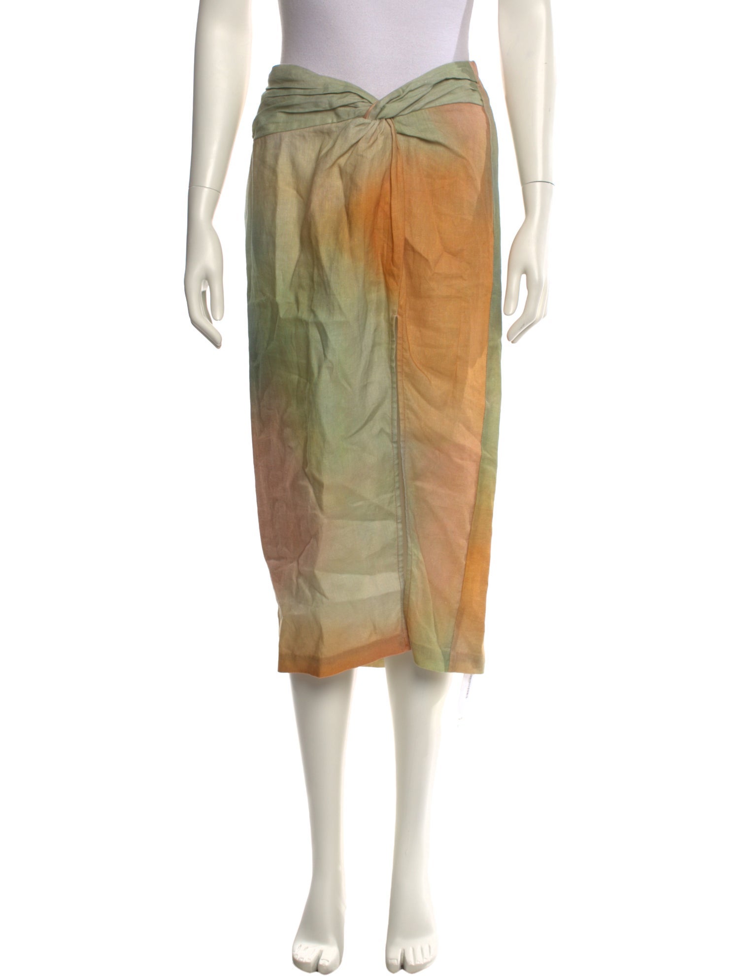 Staud Linen Midi Length Skirt